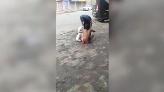 Thief Beaten With Machete 