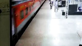 Train Passenger Falls On Tracks 