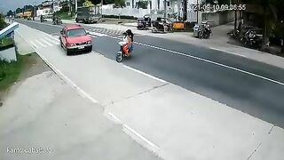 Unlucky Family Riding Motorcycles 