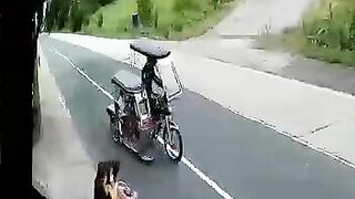 Unlucky Family Riding Motorcycles 