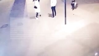 Woman Fights With Man And Gets Run Over By Bus 