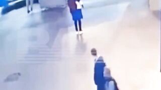 Woman Fights With Man And Gets Run Over By Bus 