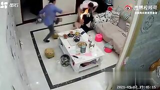 Little Girl Burned When Oil Was Poured Into Pan 