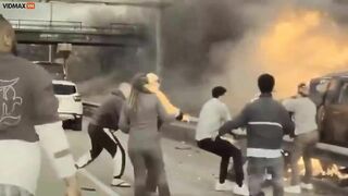 Amazing Video Shows Good Samaritan Pulling Driver Out Of Car