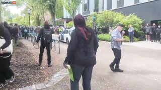 Antifa Scum Attacks Cars And Drivers During Anti-Semitic Protest