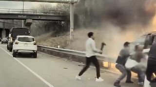 Brave Samaritan Saves Man From Burning Car