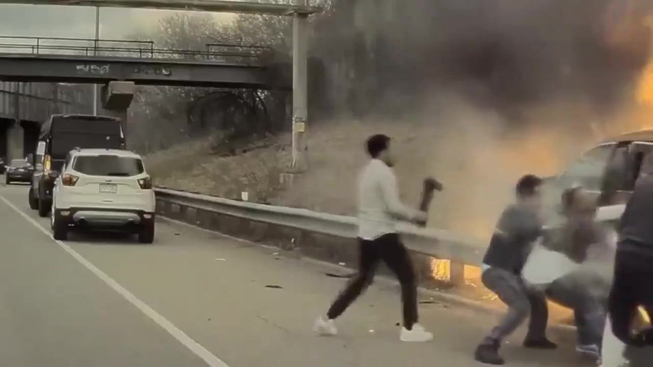 Brave Samaritan Saves Man From Burning Car