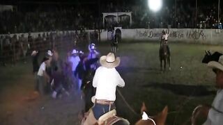 Matador Wearing A Centaur Helmet Is Destroyed By The Bull