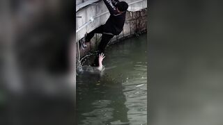 Drowning Woman Rescued In Hilarious Way