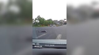 Moped Rider Crosses The Road In Front Of Truck - Predictable Outcome