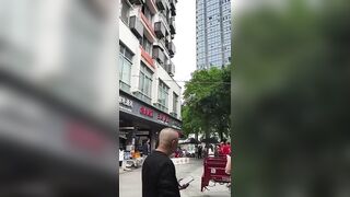 Drunk Chinese Granny Leaves Her Apartment