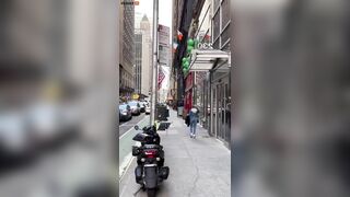 Manhattan In Spotlight As Drivers Drive On Sidewalks