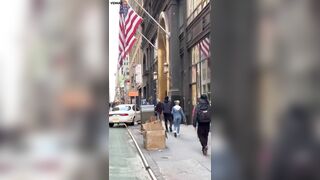 Manhattan In Spotlight As Drivers Drive On Sidewalks