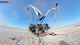 The Motorized Paraglider Flipped Over And Crashed At 80 Km/h