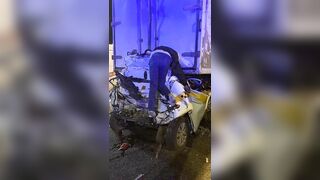Parking On A Busy Highway Becomes A Disaster
