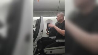 Two Men Punch Each Other On Air Vent During Flight