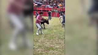 Victim Brutally Mauled By Bull At Mexican Festival