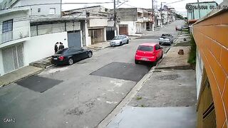 A Man With A Child In His Arms Kills A Robber 