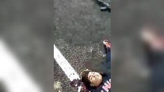 A Man's Head Is Cut Off On The Roadside. Mexico 