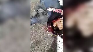 A Man's Head Is Cut Off On The Roadside. Mexico 