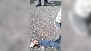 A Man's Head Is Cut Off On The Roadside. Mexico 