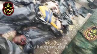 A Pile Of Dead Azov Nazi Soldiers. Ukraine 