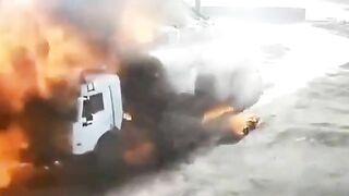 A Tanker Truck Exploded While Refueling At A Gas Station