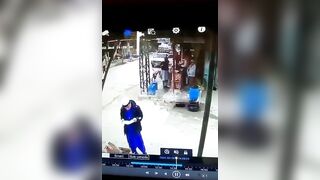 Transformer Falls And Hits A Man Passing By 