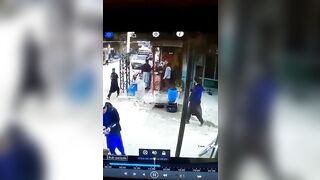 Transformer Falls And Hits A Man Passing By 