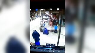 Transformer Falls And Hits A Man Passing By 