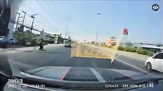 A Truck Hits A Motorcycle At 150 Km/h 