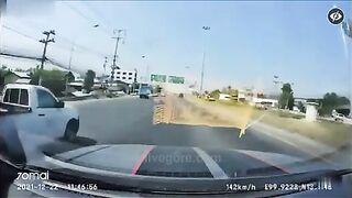 A Truck Hits A Motorcycle At 150 Km/h 