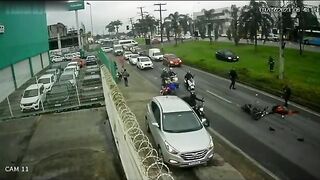 A Truck Hit And Killed A Motorcyclist. Brazil 