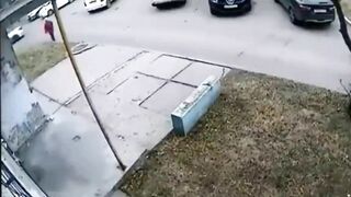 An Elderly Woman Is Hit By A Car. Russia 