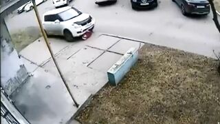 An Elderly Woman Is Hit By A Car. Russia 