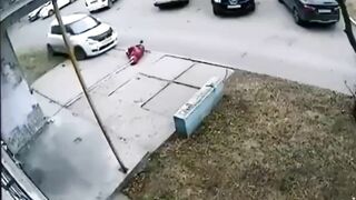 An Elderly Woman Is Hit By A Car. Russia 