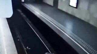 An Idiot Pushes A Girl Under An Approaching Subway Train 