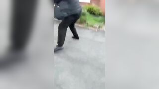 Angry Woman Attacks Man 