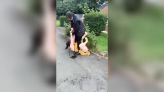 Angry Woman Attacks Man 