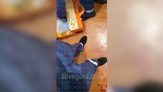 Crazy Ukrainian Man Stabs Himself In The Abdomen 