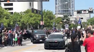 Crazy Leftists Try To Stop Trump's Motorcade In Florida