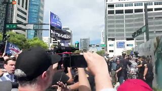 Crazy Leftists Try To Stop Trump's Motorcade In Florida