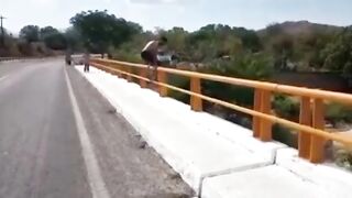 Guy Committed Suicide By Jumping Off A Bridge. Mexico 