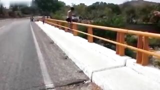 Guy Committed Suicide By Jumping Off A Bridge. Mexico 