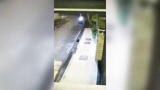Guy On Motorcycle Misses The Curve 