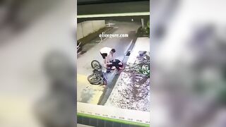 Guy On Motorcycle Misses The Curve 