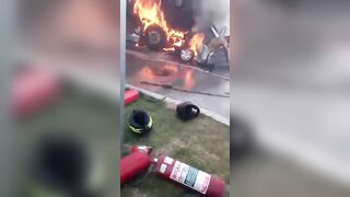 Witnesses Pull Man From Burning Car 