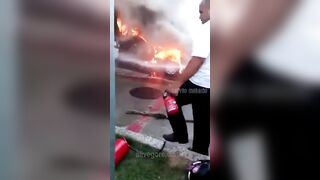 Witnesses Pull Man From Burning Car 