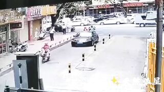 Driver On Moped Hits Couple (action And Consequences)