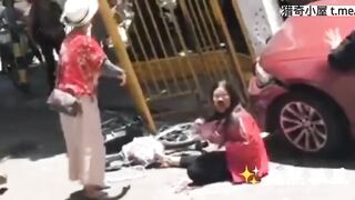 Driver On Moped Hits Couple (action And Consequences)
